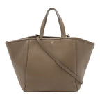 Celine Small Fold Cabas Tote 2-Way Shoulder Bag Leather Greige Gold