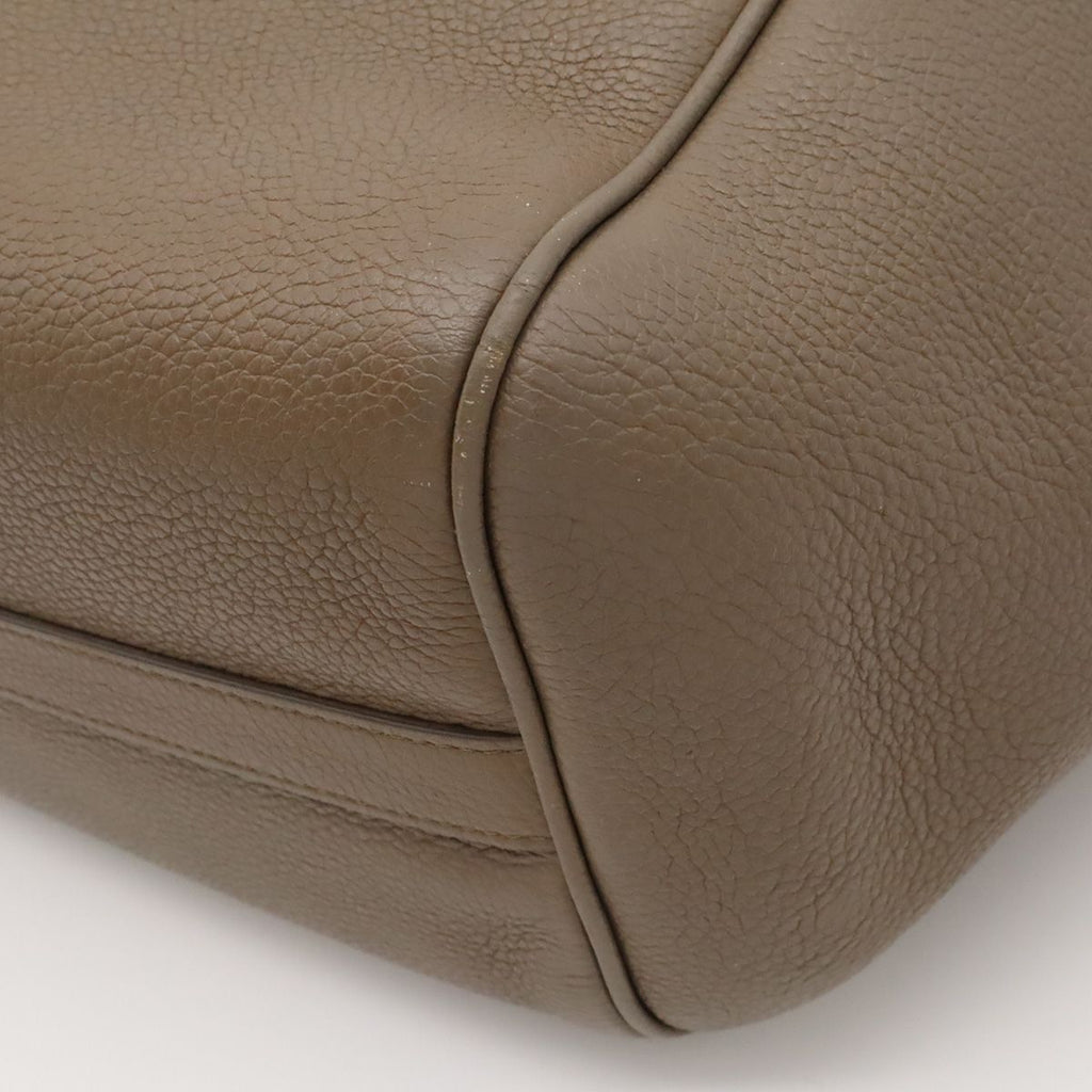Celine Small Fold Cabas Tote 2-Way Shoulder Bag Leather Greige Gold — view 3