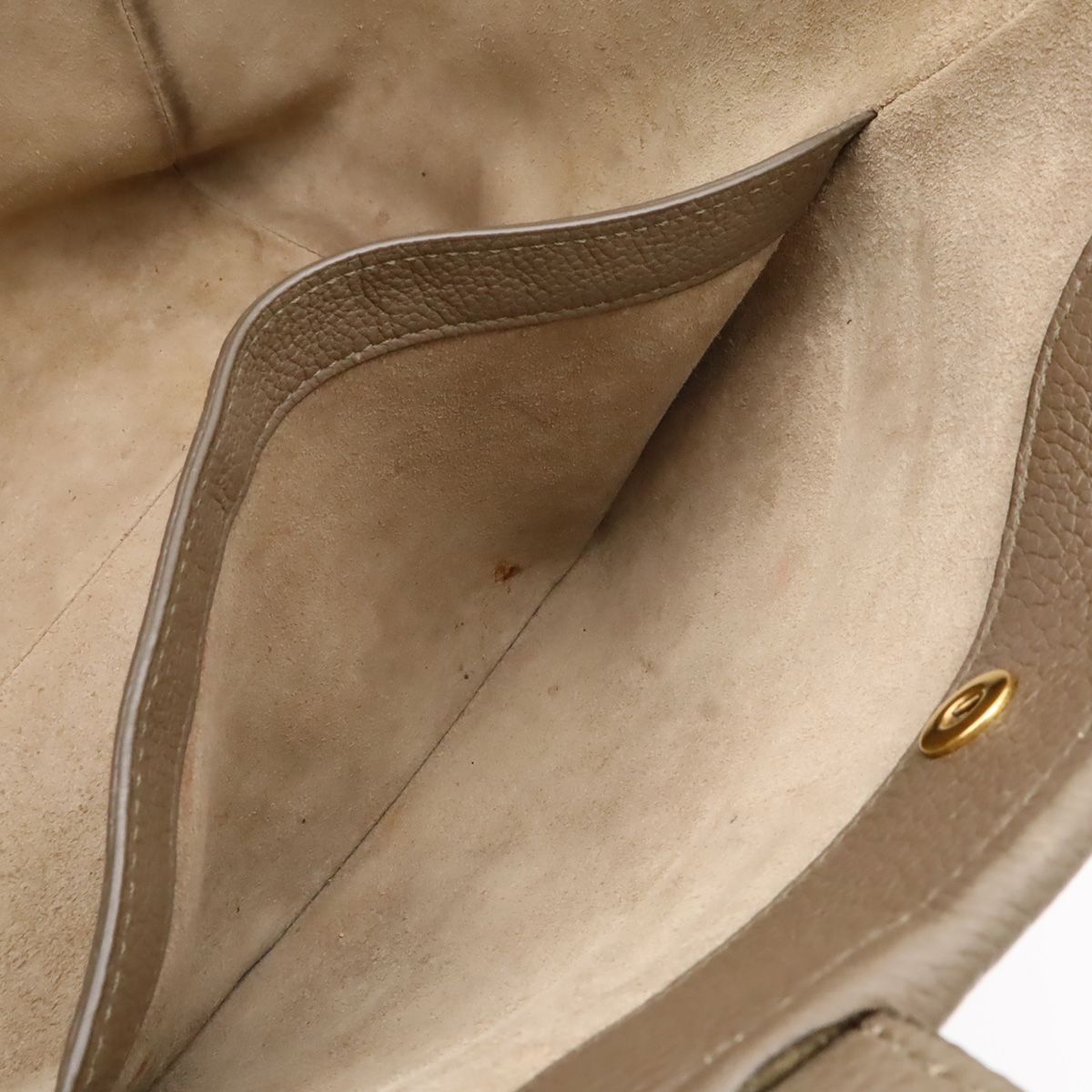 Celine Small Fold Cabas Tote 2-Way Shoulder Bag Leather Greige Gold — view 6