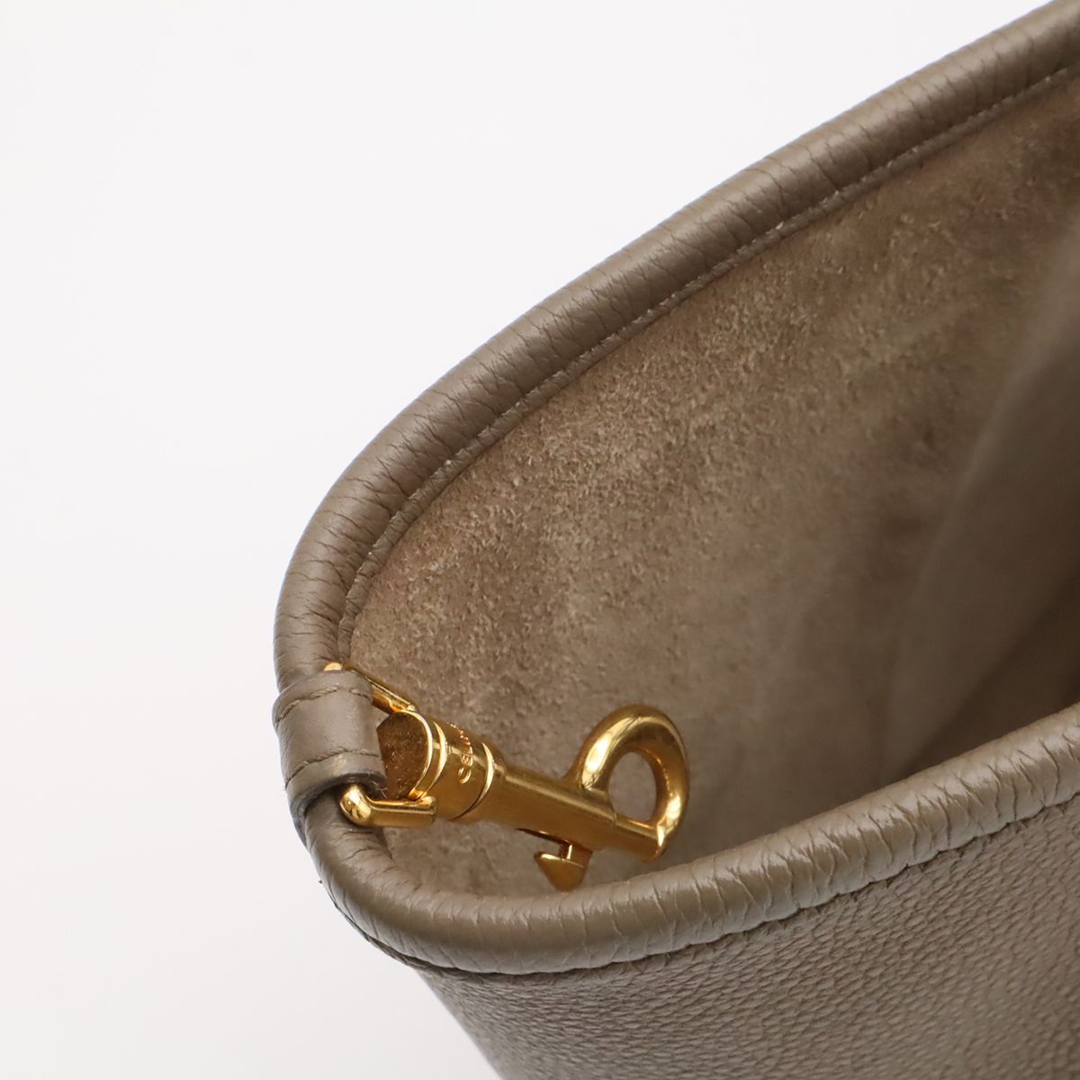 Celine Small Fold Cabas Tote 2-Way Shoulder Bag Leather Greige Gold — view 7
