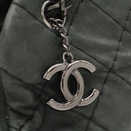 Chanel Mademoiselle Quilted Bowling Bag Chain Shoulder Sparkle Leather Black — view 5