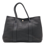 Hermes Garden Party PM Tote Bag Leather Black Silver