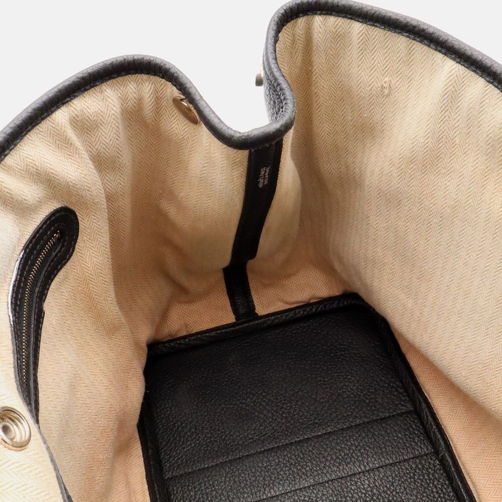 Hermes Garden Party PM Tote Bag Leather Black Silver — view 7