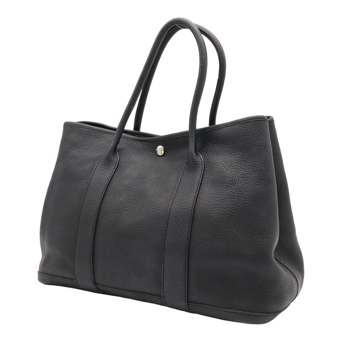 Hermes Garden Party PM Tote Bag Leather Black Silver — view 2