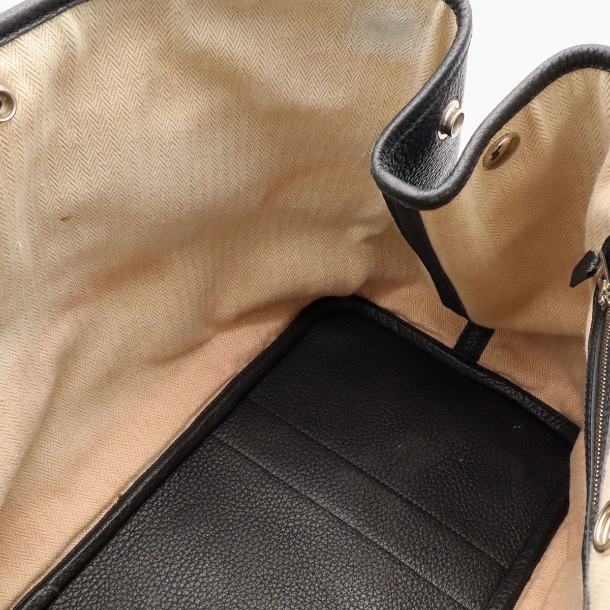 Hermes Garden Party PM Tote Bag Leather Black Silver — view 6
