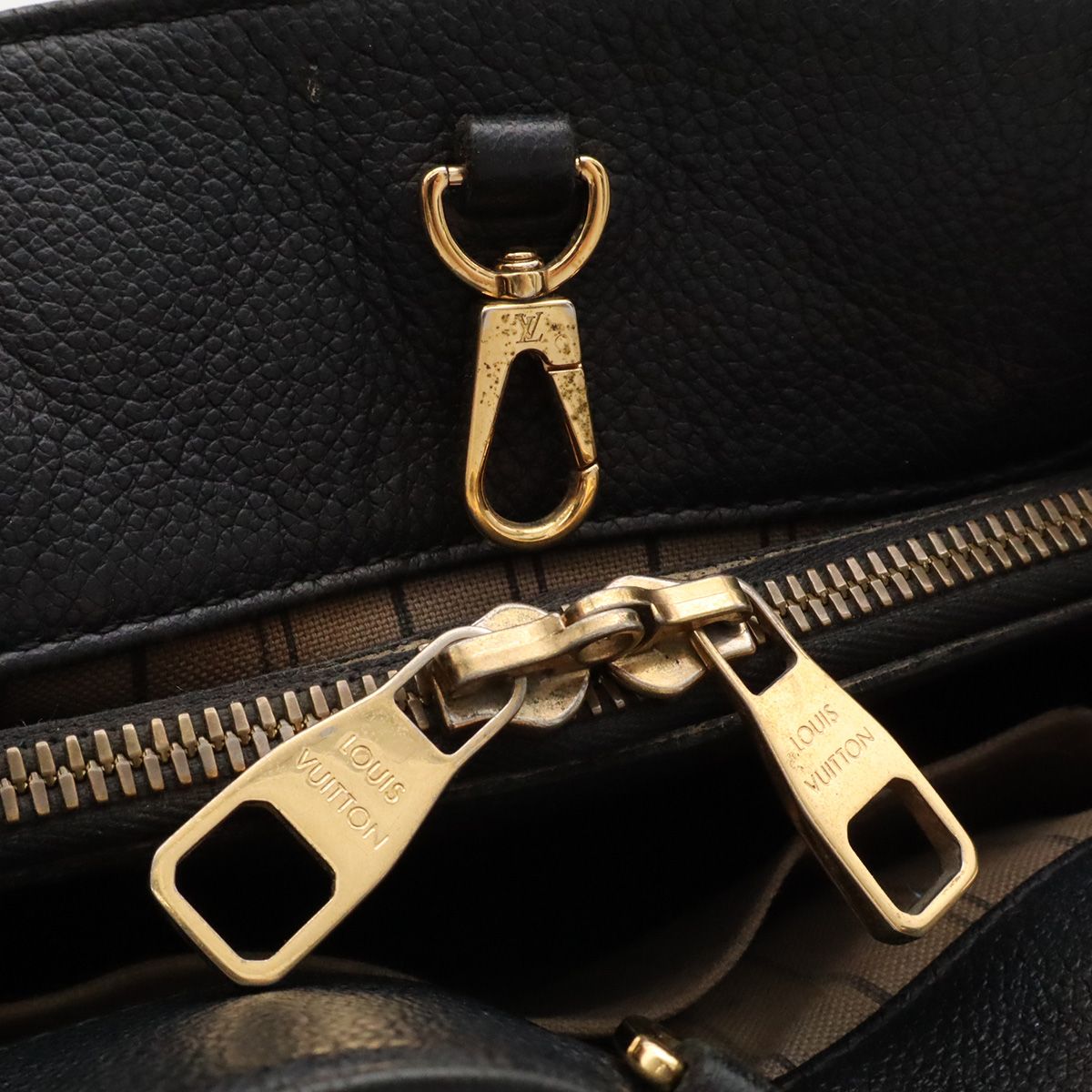Louis Vuitton Monogram Empreinte Montaigne MM 2-Way Shoulder Bag Noir Black — view 6