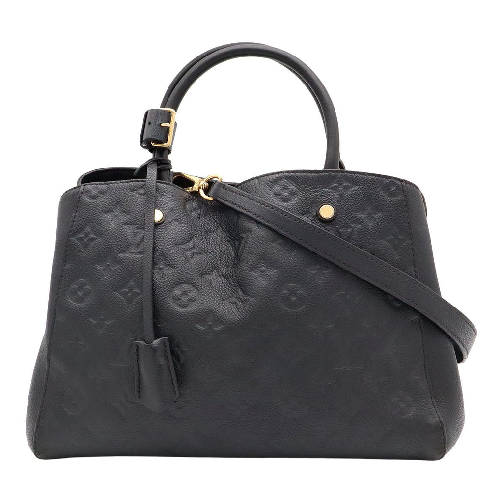Louis Vuitton Monogram Empreinte Montaigne MM 2-Way Shoulder Bag Noir Black