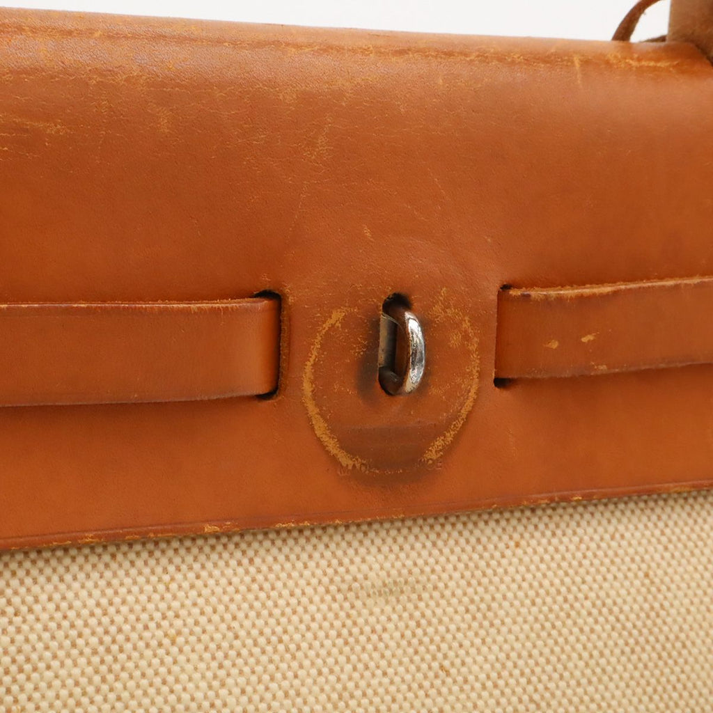 Hermes Herbag PM 2-Way Shoulder Bag Toile H Officier Natural Black — view 8