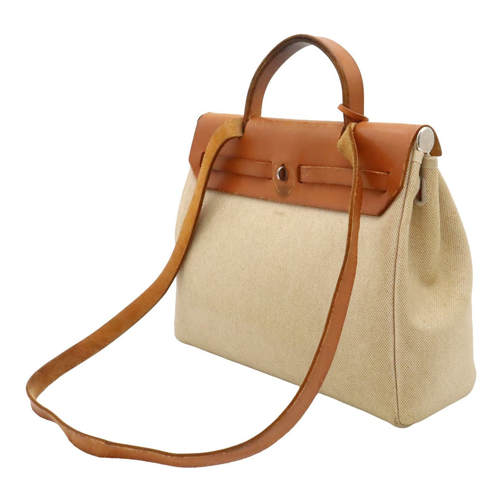 Hermes Herbag PM 2-Way Shoulder Bag Toile H Officier Natural Black — view 2
