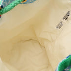 Hermes Shoulder Bag Drawstring Butterfly Canvas Green Blue Multicolor Gold — view 8