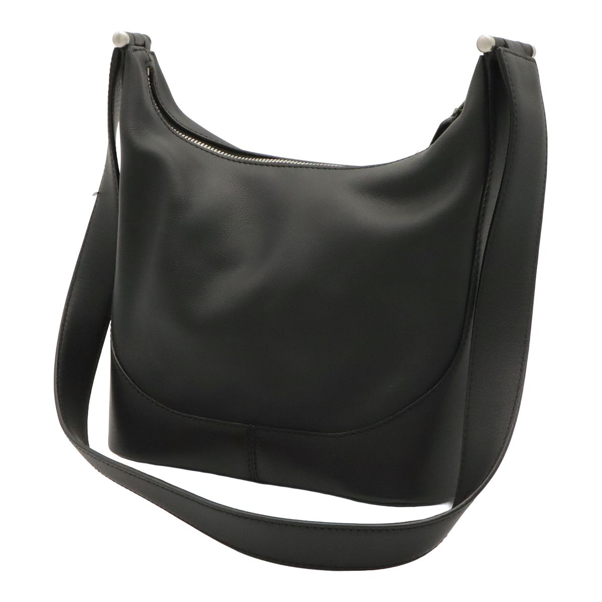 Loewe Anagram Shoulder Bag Leather Black Silver — view 2