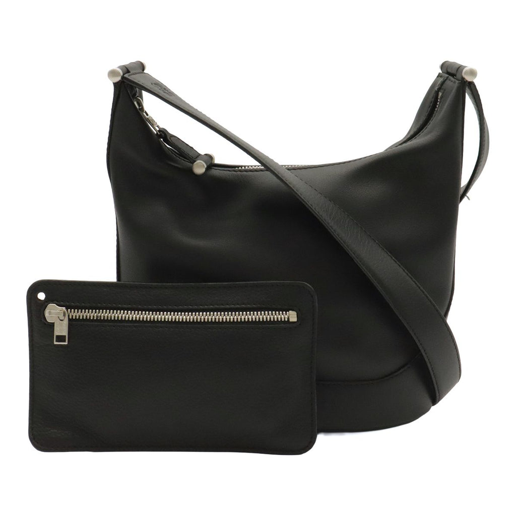 Loewe Anagram Shoulder Bag Leather Black Silver