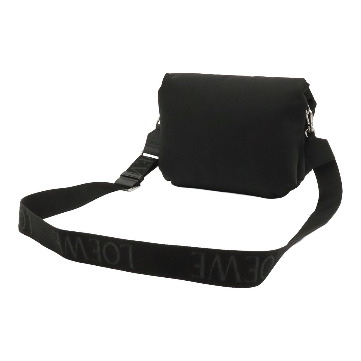 Loewe Anagram Puffer Goya Shoulder Bag Nylon Black Orange Silver — view 2