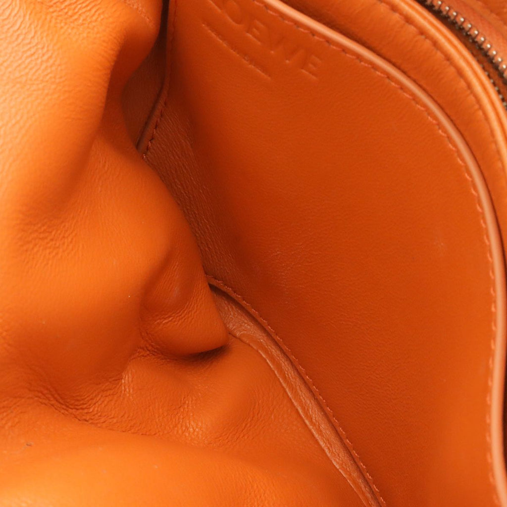 Loewe Anagram Puffer Goya Shoulder Bag Nylon Black Orange Silver — view 8