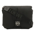 Loewe Anagram Puffer Goya Shoulder Bag Nylon Black Orange Silver