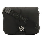 Loewe Anagram Puffer Goya Shoulder Bag Nylon Black Orange Silver
