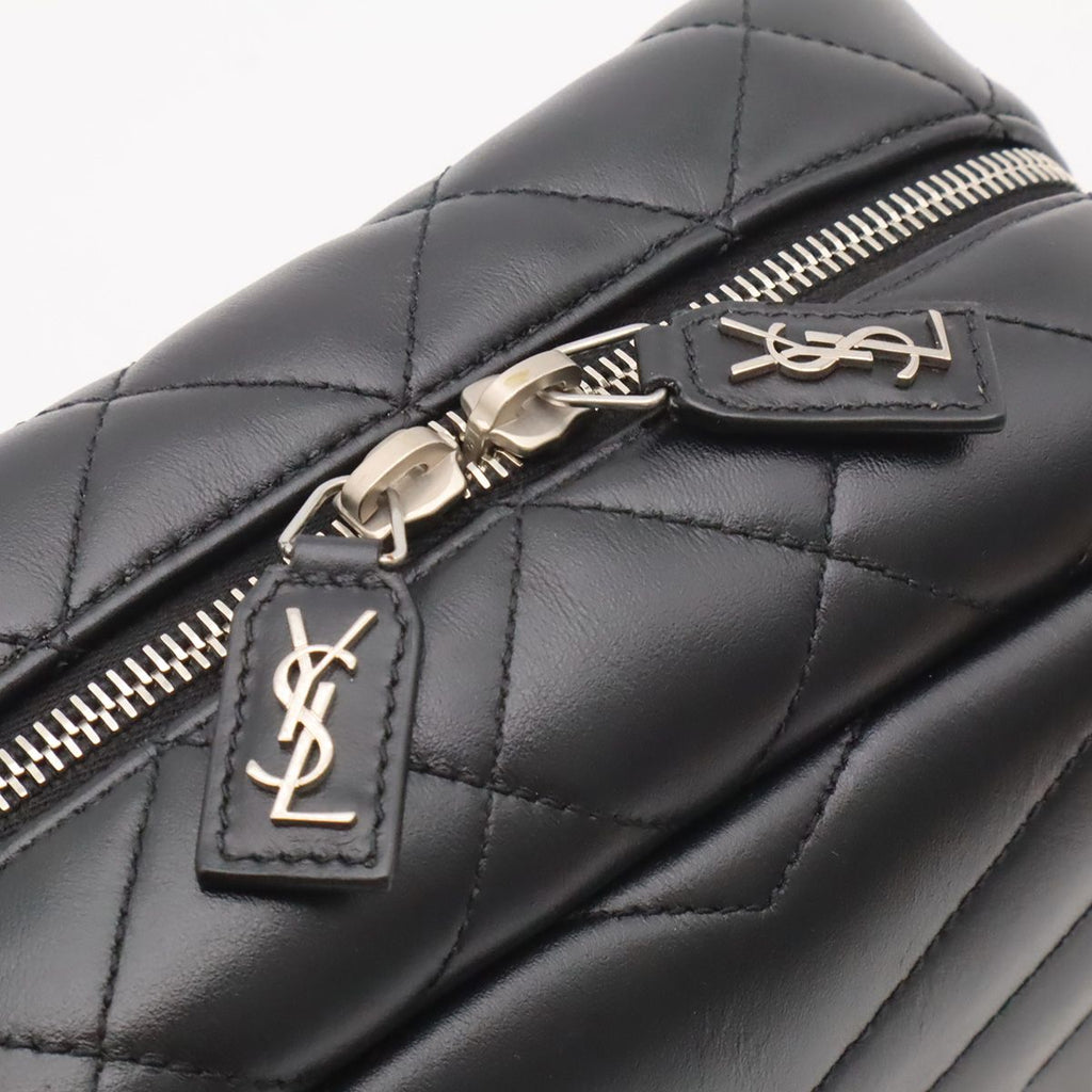 Saint Laurent Paris YSL Monogram Loulou Chain Shoulder Bag Quilted Leather Black — view 6