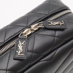 Saint Laurent Paris YSL Monogram Loulou Chain Shoulder Bag Quilted Leather Black — view 6