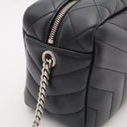 Saint Laurent Paris YSL Monogram Loulou Chain Shoulder Bag Quilted Leather Black — view 4