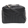 Saint Laurent Paris YSL Monogram Loulou Chain Shoulder Bag Quilted Leather Black