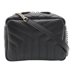 Saint Laurent Paris YSL Monogram Loulou Chain Shoulder Bag Quilted Leather Black
