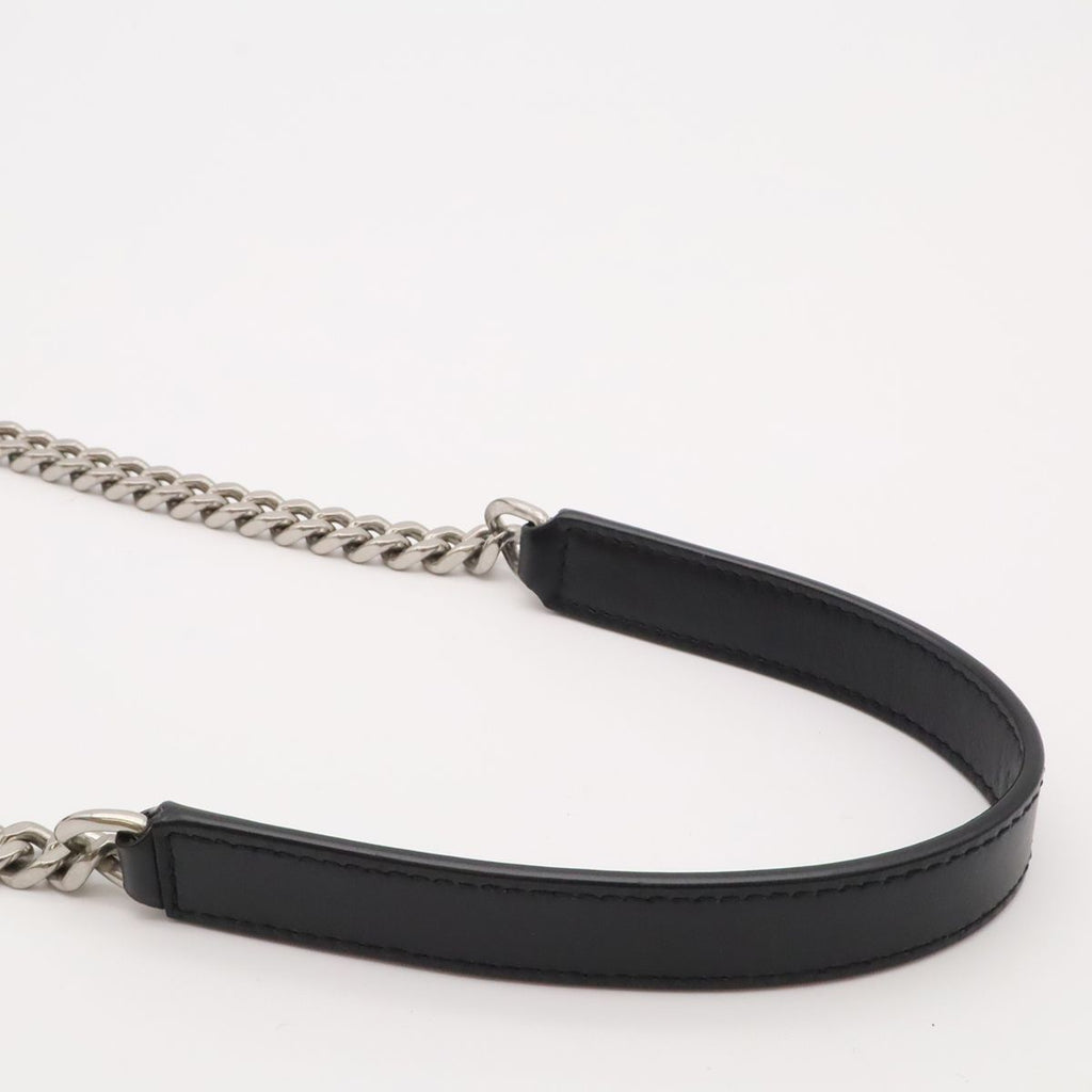 Saint Laurent Paris YSL Monogram Loulou Chain Shoulder Bag Quilted Leather Black — view 5