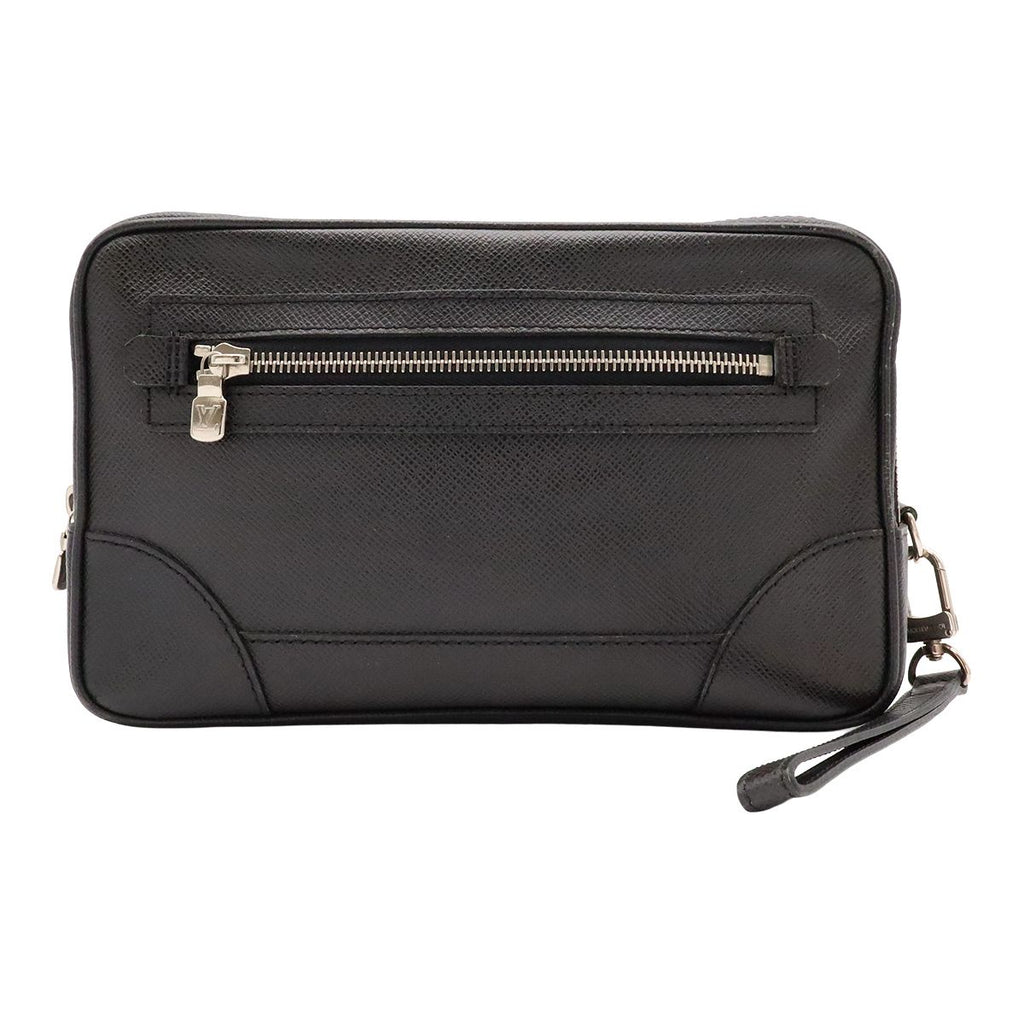 Louis Vuitton Taiga Pavel Clutch Leather Ardoise Black Silver