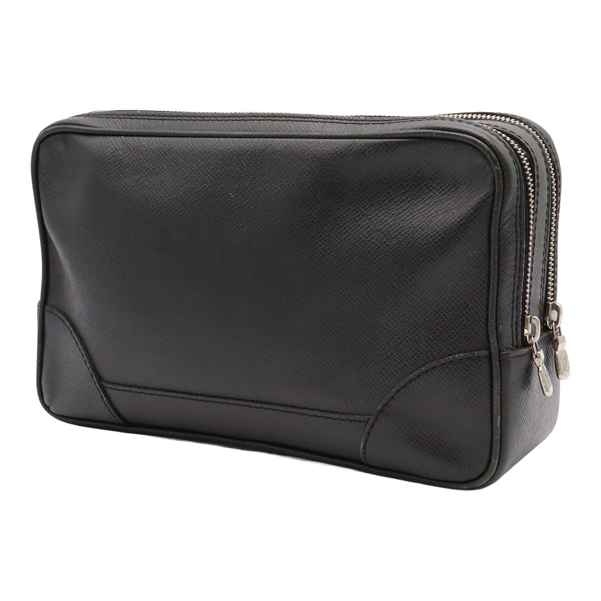 Louis Vuitton Taiga Pavel Clutch Leather Ardoise Black Silver — view 2