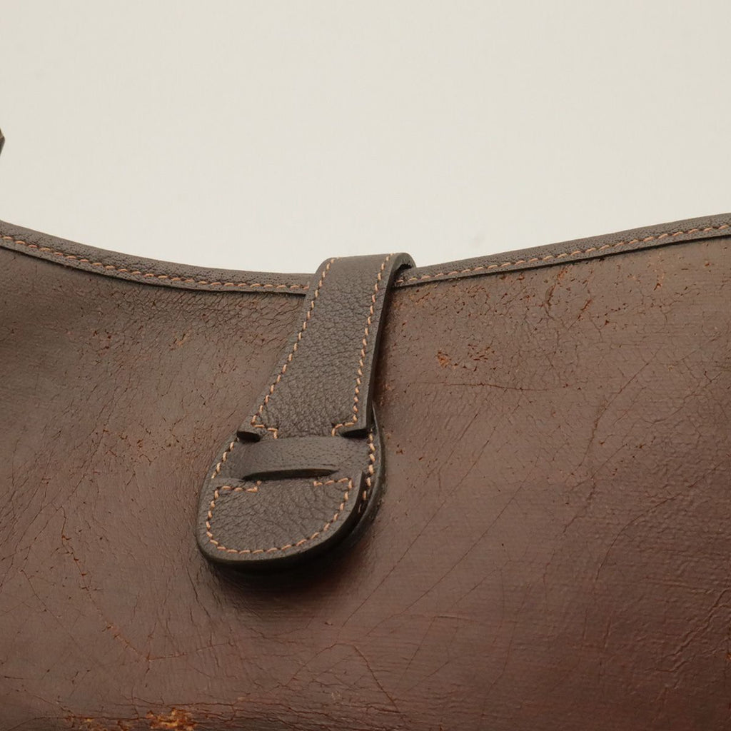 Hermes Evelyne I 1 GM Shoulder Bag Amazonia Leather Dark Brown Silver — view 5
