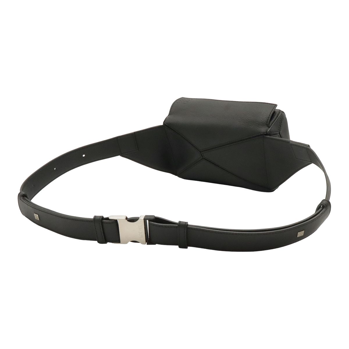 Loewe Puzzle Bum Bag Mini Leather Black Silver — view 2