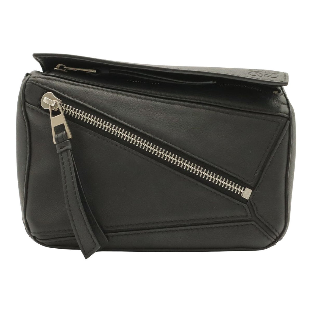 Loewe Puzzle Bum Bag Mini Leather Black Silver