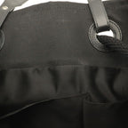 Chanel CC Logo Drawstring Tote Bag Shoulder Canvas Leather Black Silver — view 7