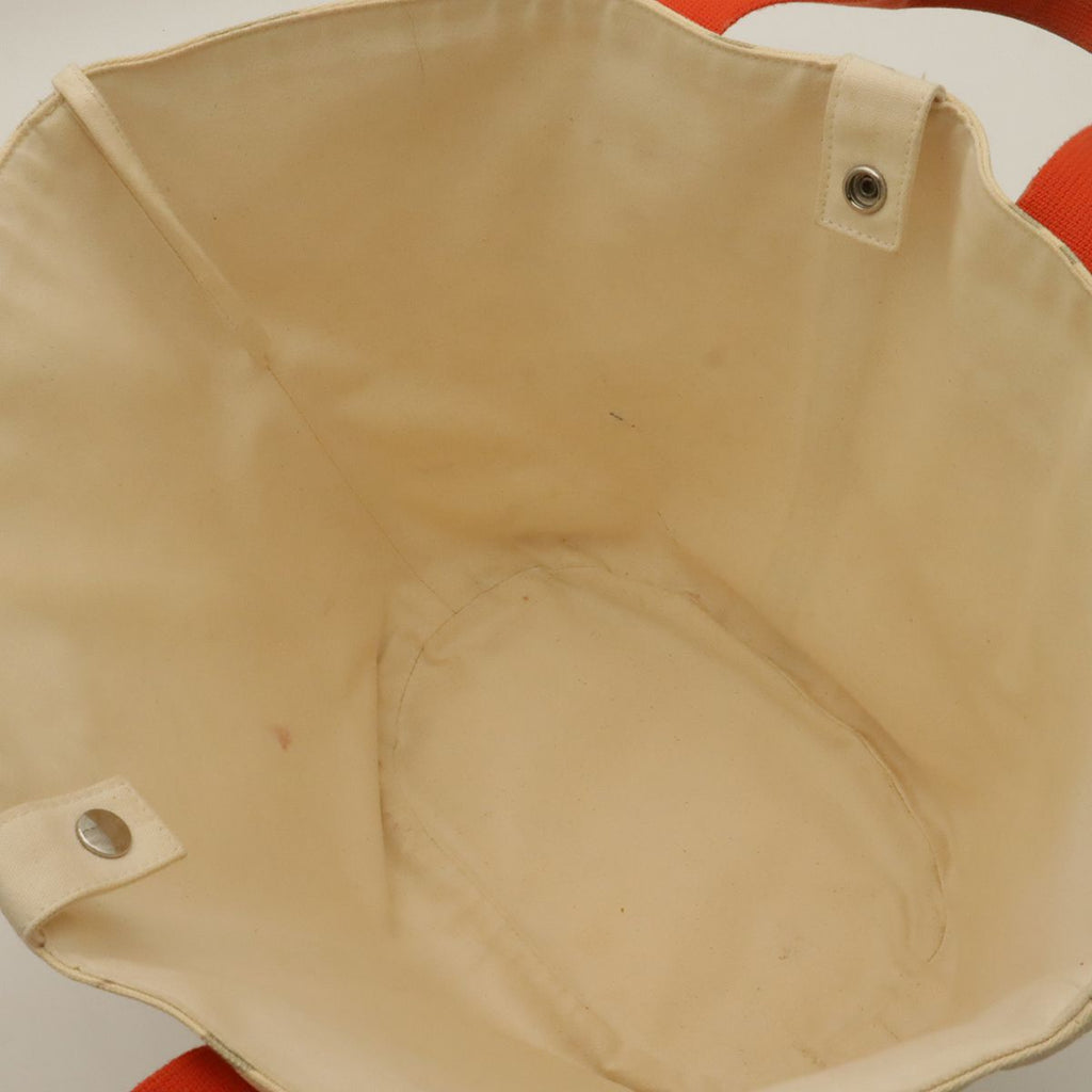 Hermes Pannied Plage Tote Large Handbag Canvas Ivory Gray Orange — view 6