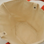 Hermes Pannied Plage Tote Large Handbag Canvas Ivory Gray Orange — view 6