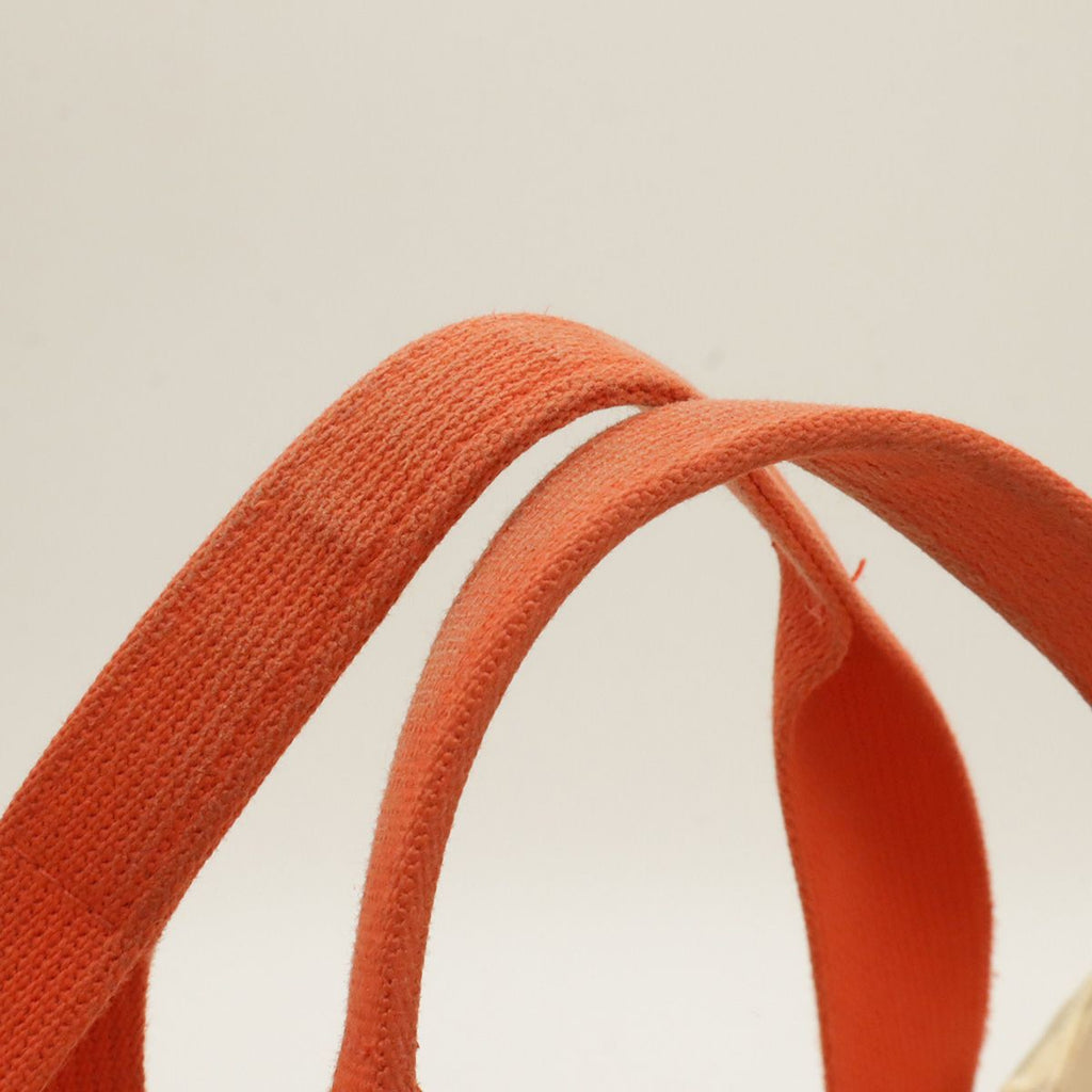 Hermes Pannied Plage Tote Large Handbag Canvas Ivory Gray Orange — view 5