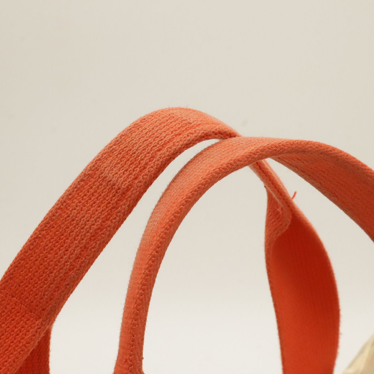 Hermes Pannied Plage Tote Large Handbag Canvas Ivory Gray Orange — view 5