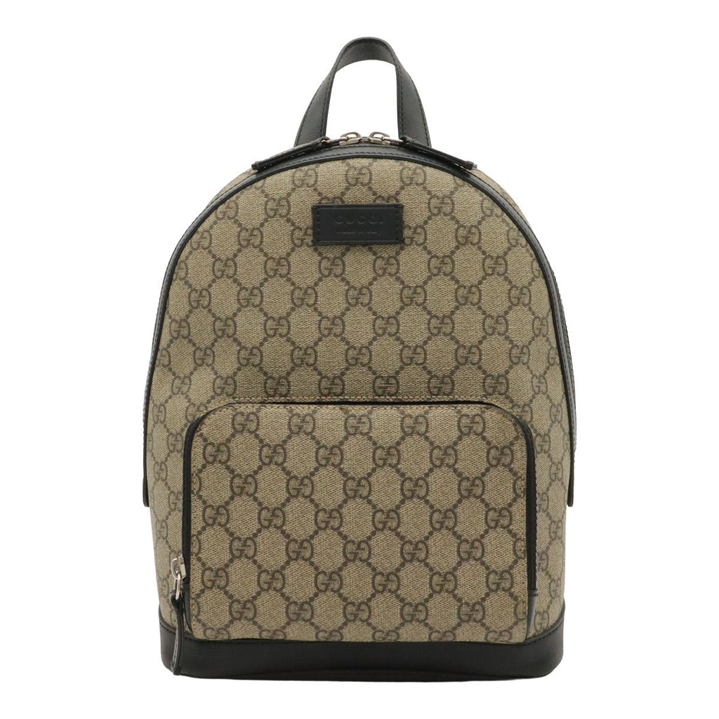 Gucci GG Supreme Small Backpack Leather Beige Black