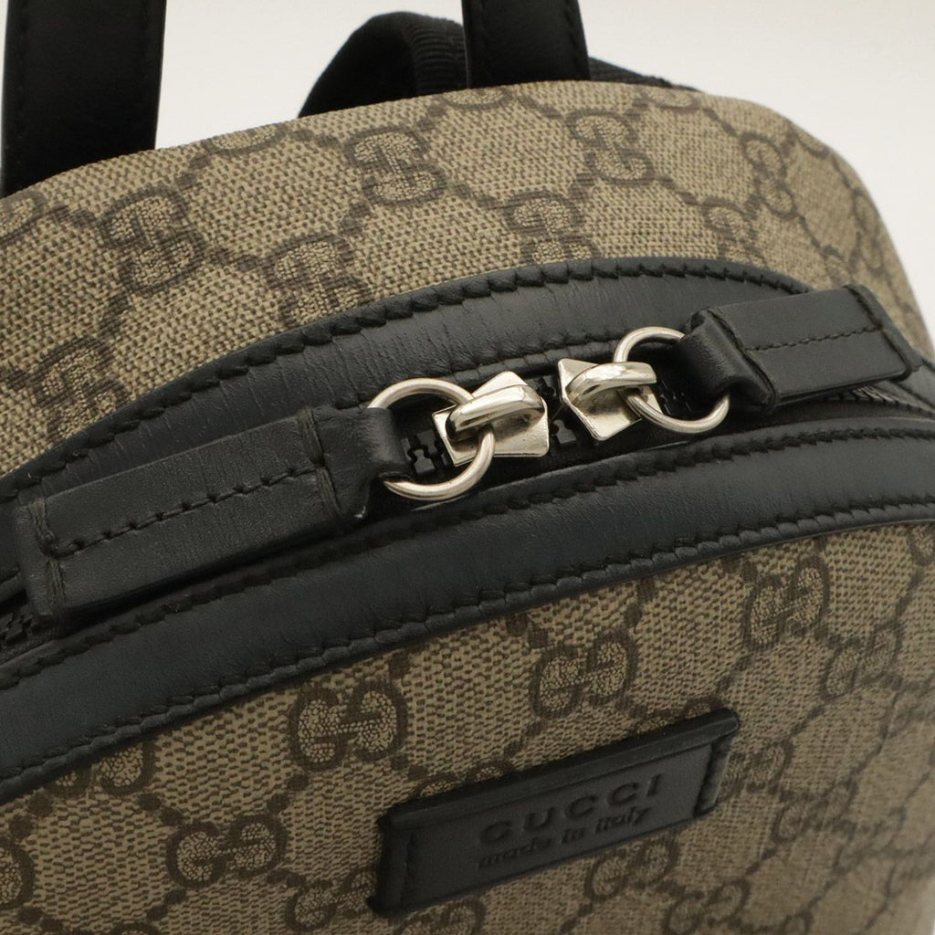 Gucci GG Supreme Small Backpack Leather Beige Black — view 5