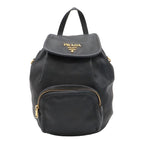 Prada Backpack Striped Shoulder Leather Nero Black Gold Domestic Boutique