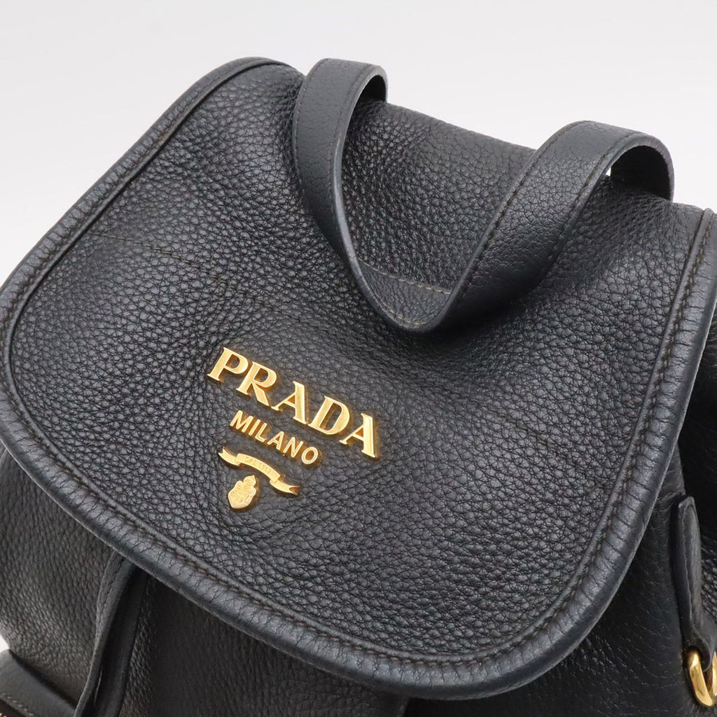 Prada Backpack Striped Shoulder Leather Nero Black Gold Domestic Boutique — view 4