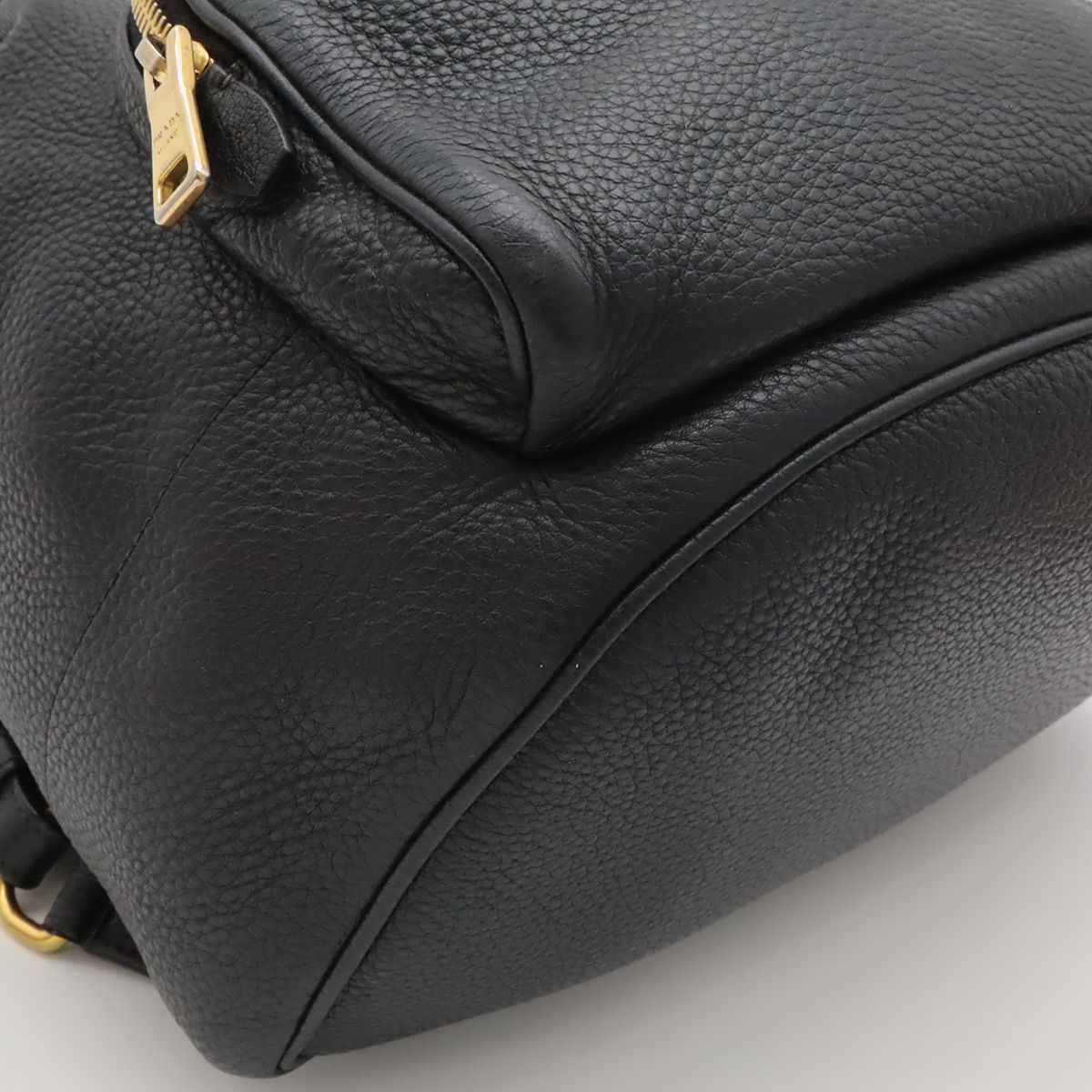 Prada Backpack Striped Shoulder Leather Nero Black Gold Domestic Boutique — view 3