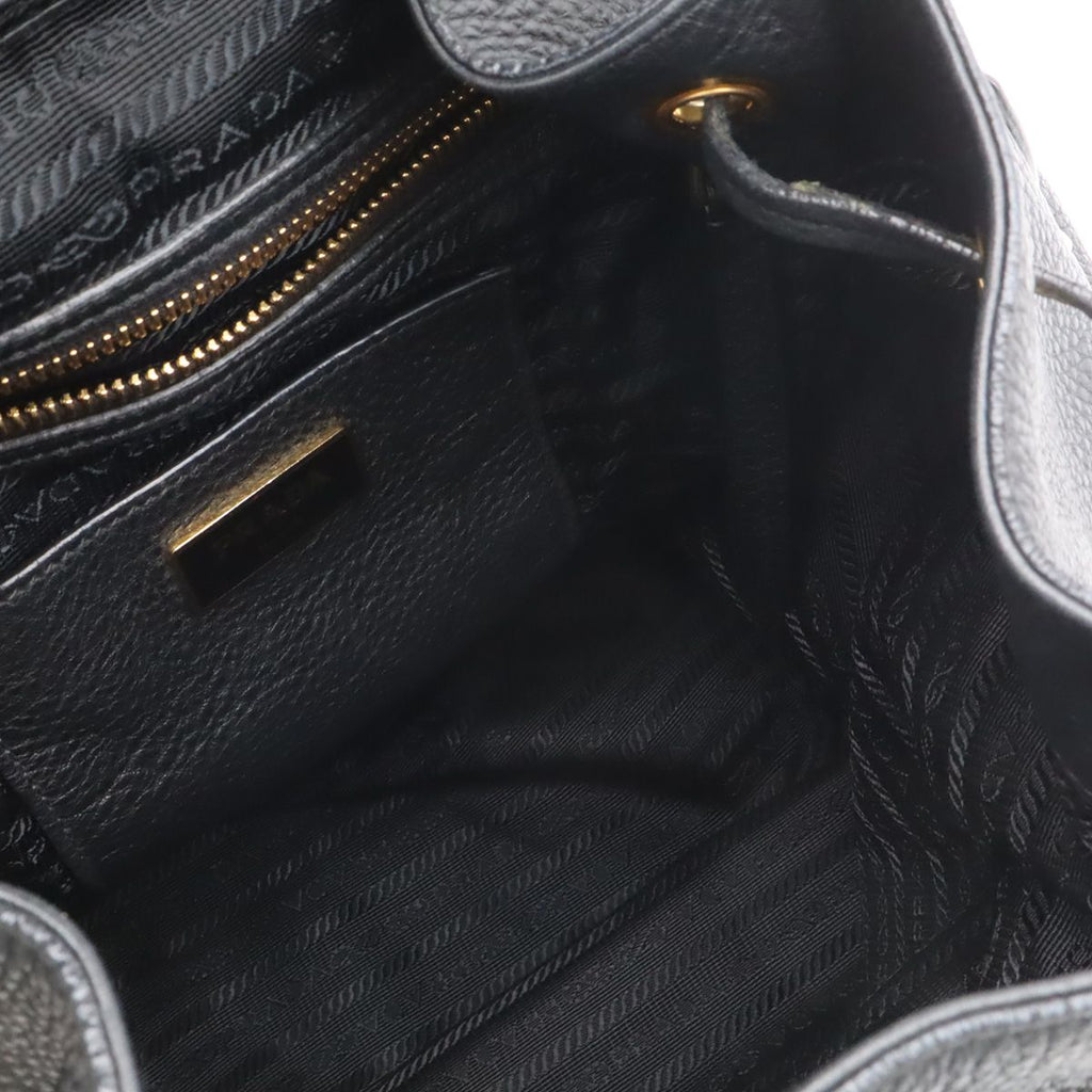 Prada Backpack Striped Shoulder Leather Nero Black Gold Domestic Boutique — view 8
