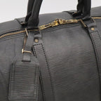 Louis Vuitton Epi Keepall 55 Boston Bag Purse Leather Noir Black — view 5