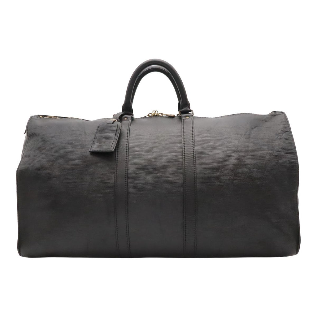 Louis Vuitton Epi Keepall 55 Boston Bag Purse Leather Noir Black