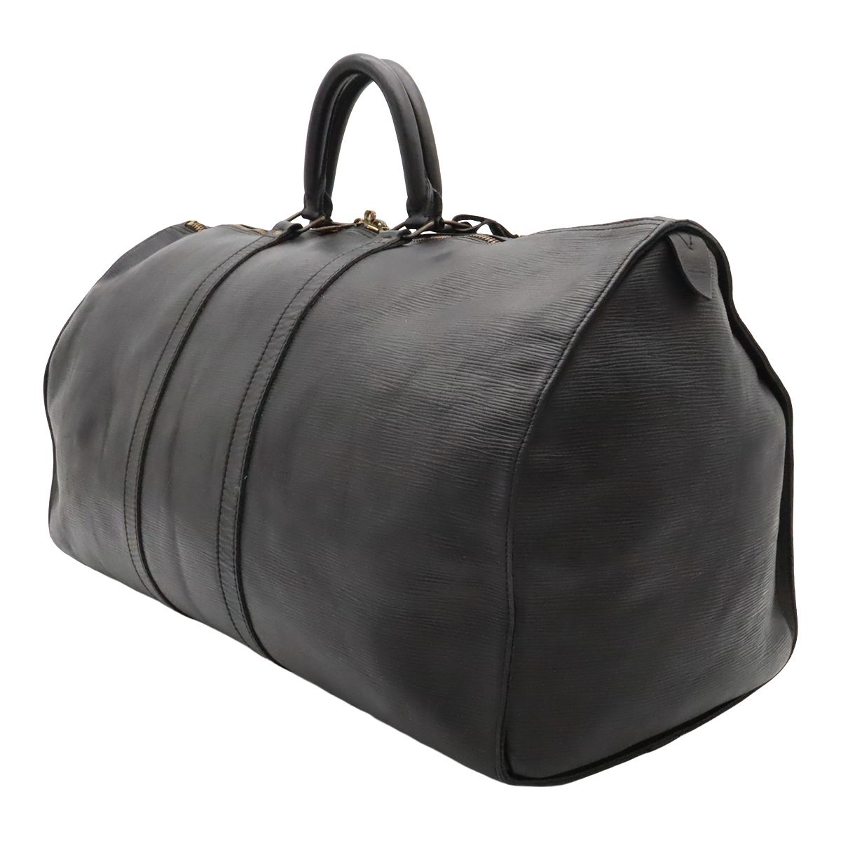 Louis Vuitton Epi Keepall 55 Boston Bag Purse Leather Noir Black — view 2