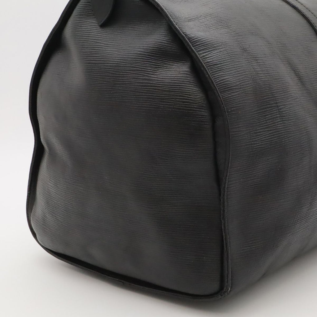 Louis Vuitton Epi Keepall 55 Boston Bag Purse Leather Noir Black — view 8