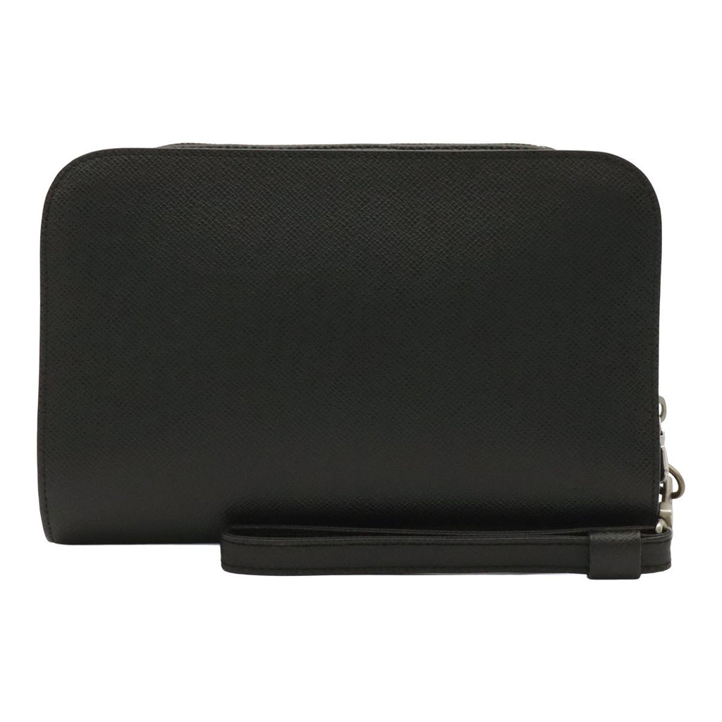 Louis Vuitton Taiga Baikal Clutch Handbag Ardoise Black