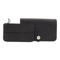 Hermes Dogon Duo GM Wallet Bifold Togo Leather Black Silver Coin
