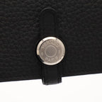 Hermes Dogon Duo GM Wallet Bifold Togo Leather Black Silver Coin — view 4