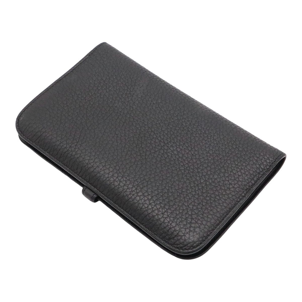 Hermes Dogon Duo GM Wallet Bifold Togo Leather Black Silver Coin — view 2
